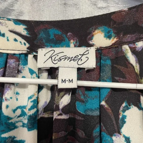 KISMET Black, White, & Blue Floral Dress Formal/Workwear Lined Sz M - Picture 2 of 7